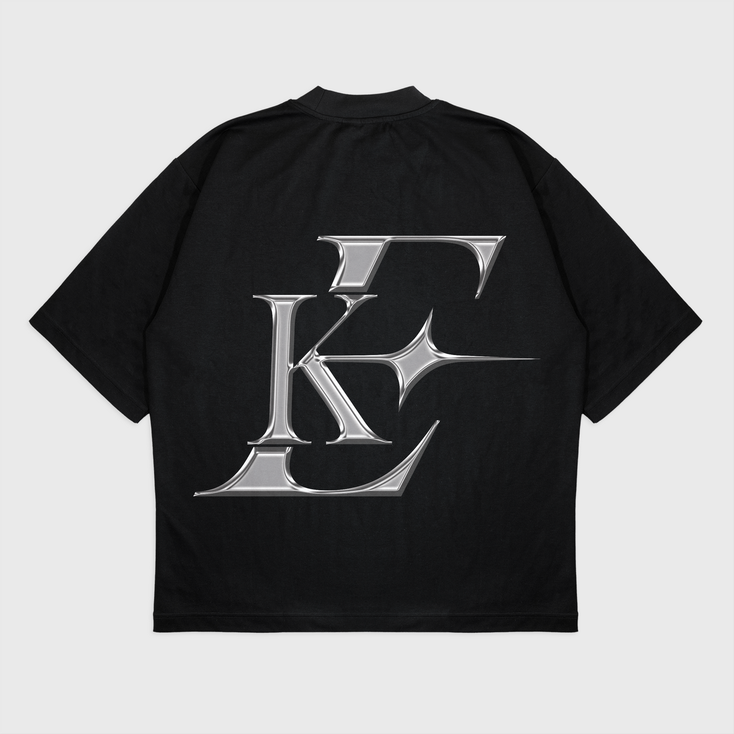 T shirt noir KLE chromé argent